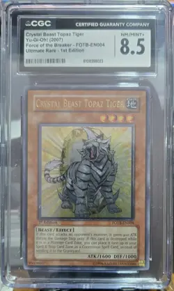 Crystal Beast Topaz Tiger - 2007 Yu-Gi-Oh! FOTB-EN004 1st Ed CGC NM/MINT+ 8.5 - Image 1