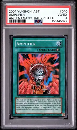 2004 Yu-Gi-Oh! Amplifier Ancient Sanctuary AST 1st Edition Super Rare PSA 4 - Image 1