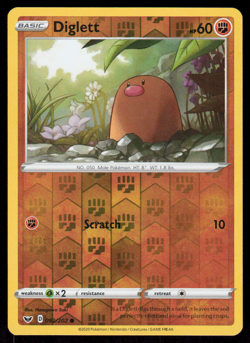 Diglett 092/202 Reverse Holo 2020 Pokemon Sword & Shield LP - Image 1