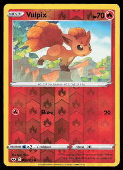 Vulpix 022/202 Reverse Holo 2020 Pokemon Sword & Shield LP - Image 1