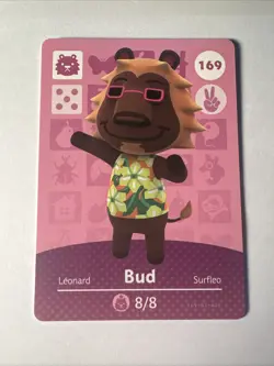 169 Bud Amiibo Card 169 Series 2 Animal Crossing Nintendo Switch NA Region - Image 1