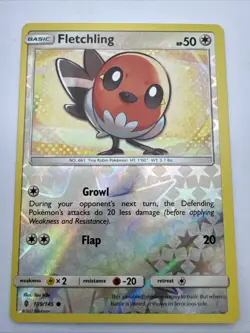 Pokemon Card Fletchling Guardians Rising Reverse Holo 109/145 NM - Image 1