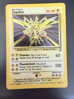 Zapdos 20/130 Base Set 2 Holo Rare Pokemon Card LP - Image 1