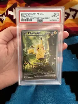 Ascended Heroes Pikachu Ex SIR 276/217 PSA 8 Pokemon Card - Image 3