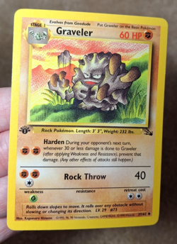 1999 POKEMON TCG FOSSIL SET 1ST EDITION GRAVELER CARD 37/62 - Image 1