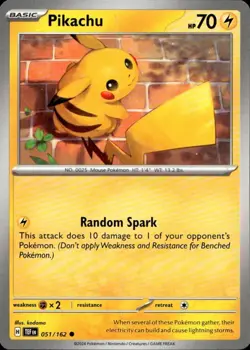 PIKACHU 051/162 Pokemon Card Temporal Forces Near Mint - Image 1