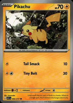PIKACHU 055/217 Pokemon Card Ascended Heroes Near Mint - Image 1