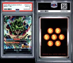 Dragon Ball Fusion World Card Game Broly BR FS10-14 Foil SR PSA 10 - Image 3