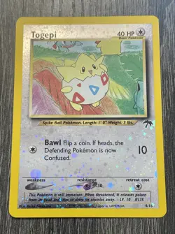 2001 Pokemon TCG Card Togepi Reverse Holo 4/18 Southern Islands DOUBLE SWIRL - Image 1