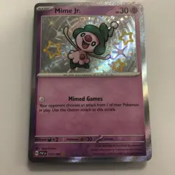 Shiny Mime Jr. 157/091 Sv: Paldean Fates Holo NM Pokemon Card - Image 1