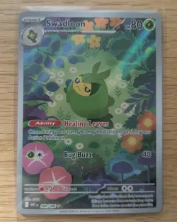 Swadloon 088/086 White Flare HP Full Art Rare Holo Pokemon Card NM - Image 1