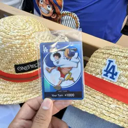 ONE PIECE X DODGERS PROMO MONKEY D LUFFY DON CARD WITH 2 DODGERS STRAW HATS - Image 1