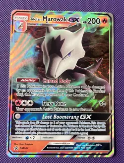 Pokemon TCG Alolan Marowak GX Black Star Promo Holo Card SM187 - Image 1