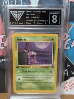 Grimer 1st Edition 48/62 Fossil 1999 Pokemon Card - GetGraded 8 Near Mint - Image 2