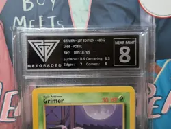 Grimer 1st Edition 48/62 Fossil 1999 Pokemon Card - GetGraded 8 Near Mint - Image 5