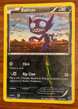 2014 Pokemon XY Reverse Holo Sableye #68/146 Used Free Shipping - Image 1