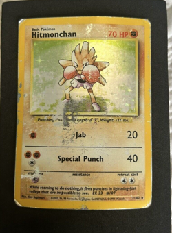 🥊 DMG - Pokemon TCG - Base Set - Hitmonchan 7/102 - Rare Holo 🥊 - Image 1