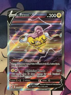 Pokemon TCG Raikou v GG41/GG70 Crown Zenith Galarian Gallery NM - Image 1