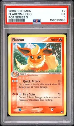 FLAREON POP Series 3 Holo Rare #2 PSA 5 Pokemon [Nostalgium] - Image 1