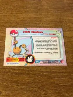 2000 Topps Pokemon Series 2 Blue Label T.V. Animation - #84 Doduo Holo Foil - Image 2