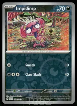 Impidimp 94/142 Common Stellar Crown Pokemon Reverse Holo Near Mint - Image 1