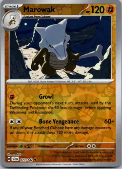 Marowak 73/142 Uncommon Stellar Crown Pokemon Reverse Holo Near Mint - Image 1