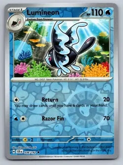 Lumineon 36/142 Uncommon Stellar Crown Pokemon Reverse Holo Near Mint - Image 1