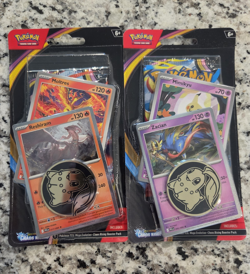 2 Pokemon Chaos Rising Pack Blisters [Reshiram/Moltres] and [Zacian/Mimikyu] - Image 1