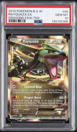 2012 POKEMON BLACK & WHITE DRAGONS EXALTED #85 RAYQUAZA EX PSA 10 - Image 1