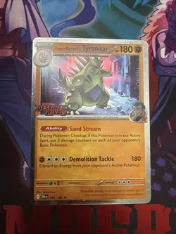 Pokemon- Team Rockets Tyranitar 096/182 Destined Rivals Stamped - Image 1