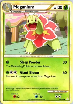 Meganium 26/123 Rare HeartGold & SoulSilver Pokemon Lightly Played - Image 1