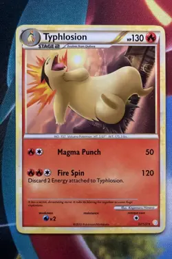 Pokemon TCG Typhlosion 32/123 HeartGold SoulSilver Regular Eng Rare 130 HP - Image 1
