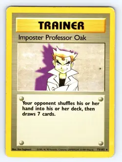 1999 Pokemon Imposter Professor Oak #073/102 Rare - LP 💎 - Image 1