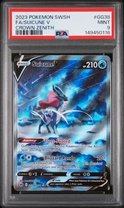 2023 Pokemon SWSH Crown Zenith Suicune V Galarian Gallery #GG38 PSA 9 - Image 1