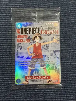 One Piece Monkey.D.Luffy US College Basketball Promo Card *SEALED* - Fast Ship!! - Image 1