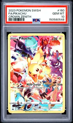 PSA 10 Gem Mint Pikachu 2023 Crown Zenith 160/159 Secret Rare Card - Image 1
