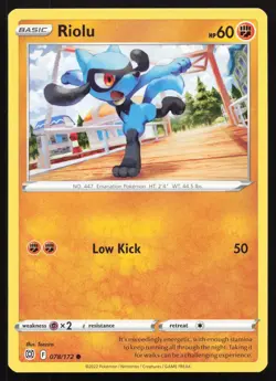 Riolu 078/172 Common Brilliant Stars Pokemon NM - Image 1