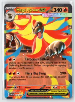 Mega Pyroar ex 015/086 Holo Double Rare Chaos Rising Pokemon Holo Near Mint - Image 1