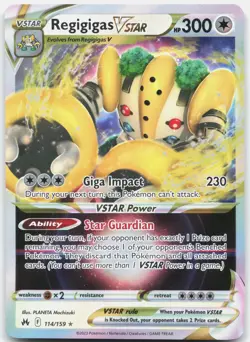 Regigigas VSTAR 114/159 Holo VSTAR Rare Crown Zenith Pokemon Holo Near Mint - Image 1
