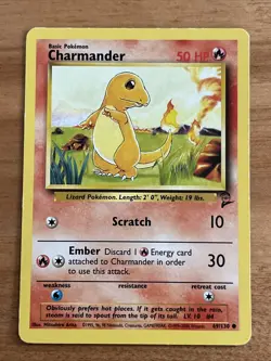 💥 CHARMANDER Pokemon 2000 TCG Base Set 2 # 69/130 Vintage Non Holo - Image 1