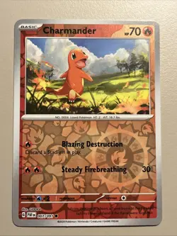 Charmander 007/091 Common Paldean Fates Pokemon Reverse Holo - Image 1