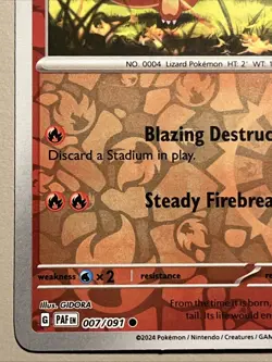 Charmander 007/091 Common Paldean Fates Pokemon Reverse Holo - Image 5