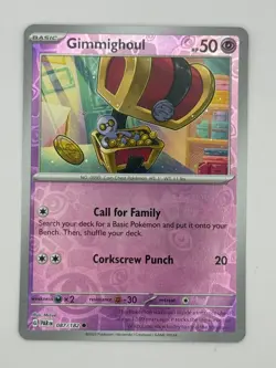 Gimmighoul 087/182 Common Paradox Rift Pokemon Reverse Holo Near Mint - Image 1