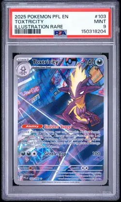 2025 Pokemon TOXTRICITY Phantasmal Flames Illustration Rare #103 PSA 9 MINT - Image 1