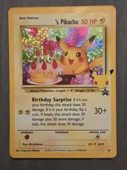 Pokemon TCG Birthday Pikachu Promo 24 - Celebrations 25th Anniversary Set NM - Image 1