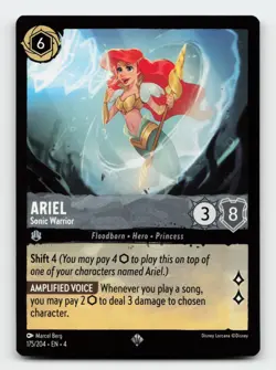 Ariel 175/204 Super Rare Ursula's Return Lorcana Card - Image 1