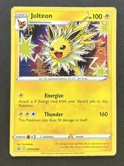 Jolteon Cosmo Holo Promo SWSH094 2021 Pokemon Card HP - Image 1
