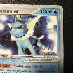 Vaporeon EX 2007 Tom Roos World Championship 110/113 Deck Regular Card MP - Image 3