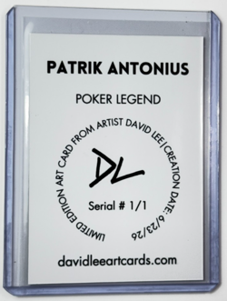 Patrik Antonius Platinum Plated Artist Signed “Poker Legend” Trading Card 1/1 - Image 2