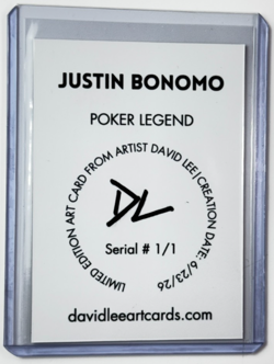 Justin Bonomo Platinum Plated Artist Signed “Poker Legend” Trading Card 1/1 - Image 2